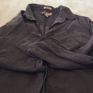 Grey corduroy long sleeved button up shirt